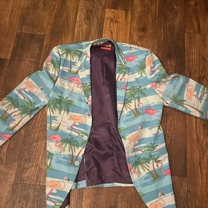 Tropical Print Blazer Large